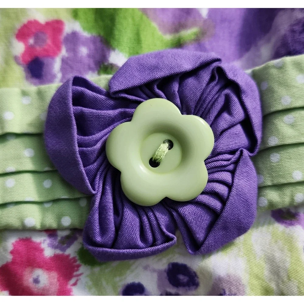 Blueberi Boulevard Floral Dress Purple Green Flower Girl Party Size 4‎